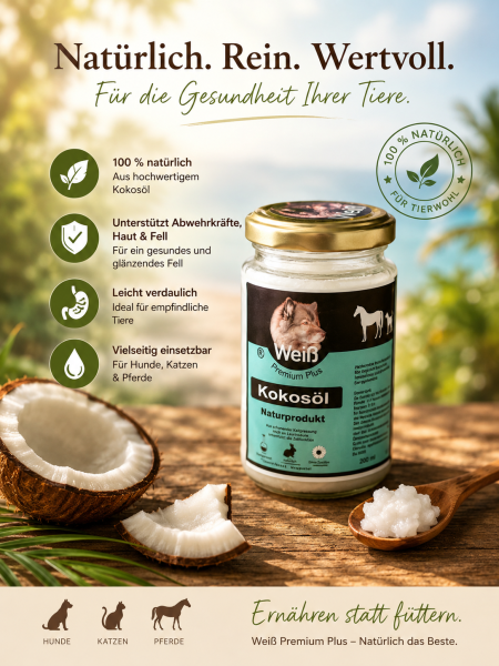 Weiß Premium Kokosöl 200 ml Glas