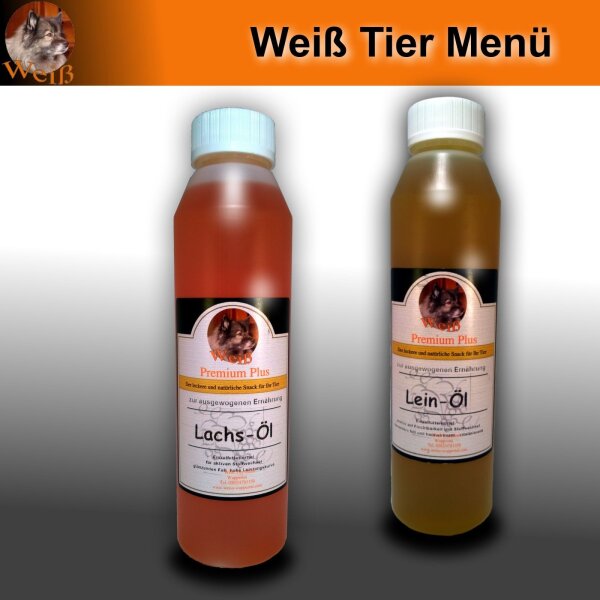 Weiß Premium-Plus Lachs-Öl 250 ml + Weiß Premium-Plus Lein Öl 250ml