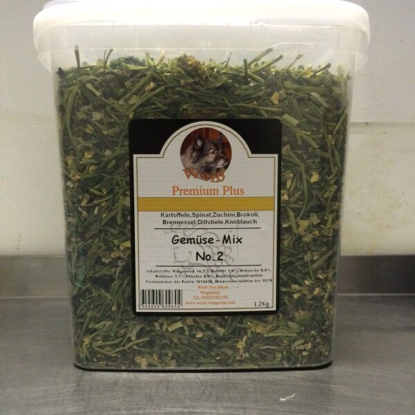 Weiß Premium-Plus Gemüse-Mix No.2-getrocknet, 5000ml Eimer-Für Hunde, Nager und Pferde