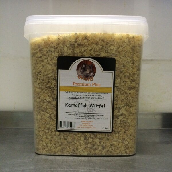 Weiß Premium Kartoffel Würfel - getrocknet, 2,0kg Eimer - Für Hunde