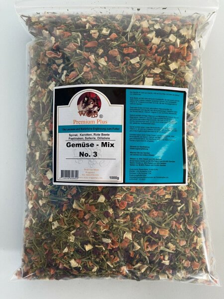 Weiß Premium 1000g Gemüse-Mix No.3 - getrocknet, handverlesen aus Deutschland