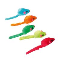 Karlie Flamingo Bunte Plüschmäuse mit Rassel -...