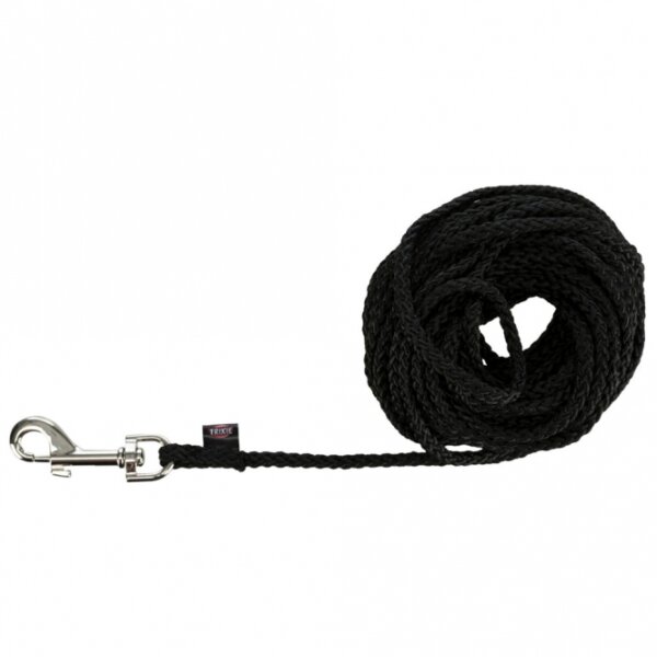 Trixie Schleppleine aus Nylon - schwarz, 15 m