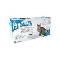 CATIT Style Glass Diner Doppelnapfständer - Weiß