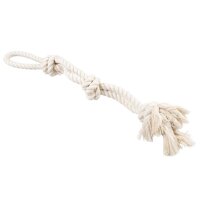 Duvoplus ECO Baumwollseil mit 3 Knoten & Schlaufe - weiß