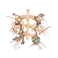 Duvoplus Vogelspielzeug aus Holz mit Leder/Seil