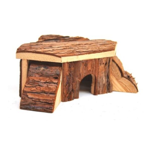 Rinden-Holzhaus - 19x19x7,5cm
