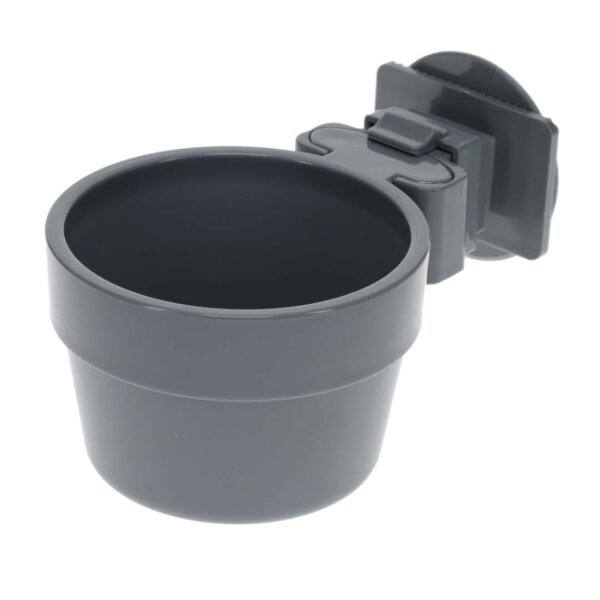 Duvoplus Kleintiernapf mit Käfigbefestigung - grau - 600ml - 12cm