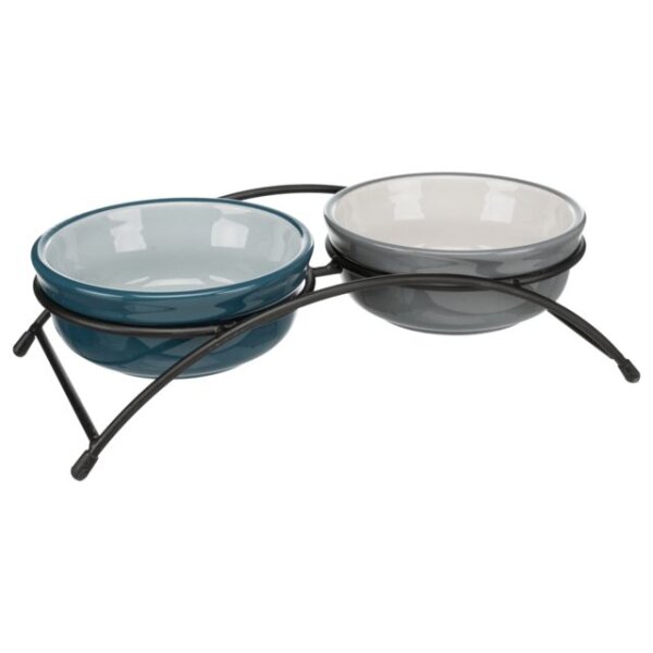 Trixie Napf-Set, Keramik/Metall - petrol/grau - 2 × 1,6 l