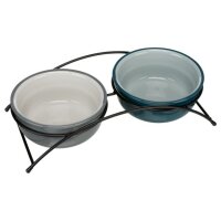 Trixie Napf-Set, Keramik/Metall - petrol/grau - 2 ×...