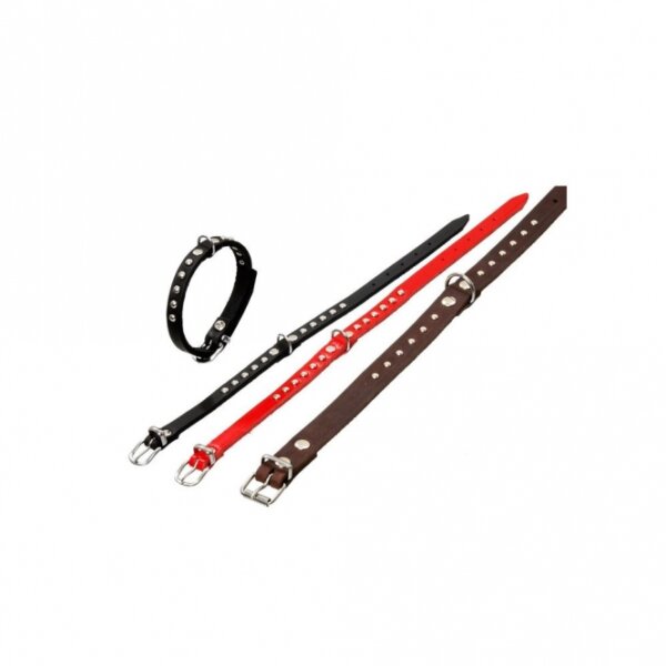 Karlie RONDO Halsband mit Ziernieten - Braun - 42cm / 16mm